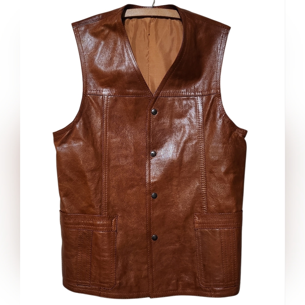 Vintage Verha Dutch Amsterdam Leather Vest EUC Size XXL